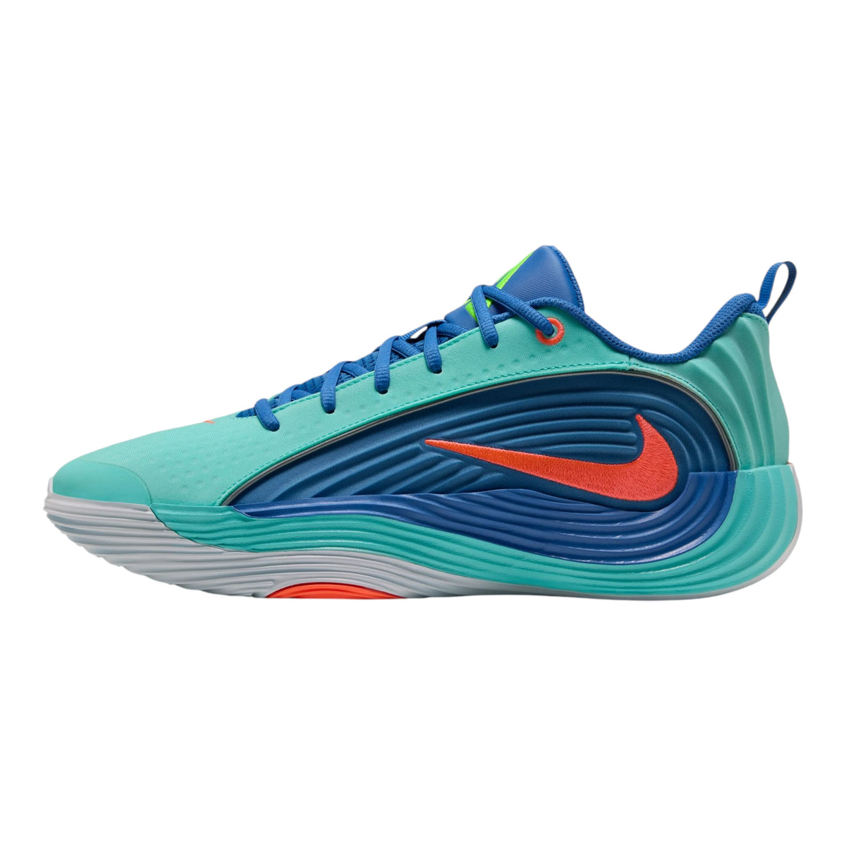 Scarpa da basket Nike Giannis Immortality 5 IM5130-301 – vista laterale colorway Hyper Turquoise Star Blue Hyper Orange
