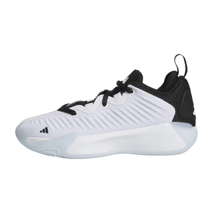 Scarpe da basket bambino Adidas Initiation Kids, vista laterale sinistra, sneakers bianche per bambini, dettaglio del design sportivo.