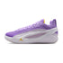 Scarpe da basket Jordan Luka 5 "Lakers" con design in viola e giallo, dettagli visibili sulle sneakers sportive.