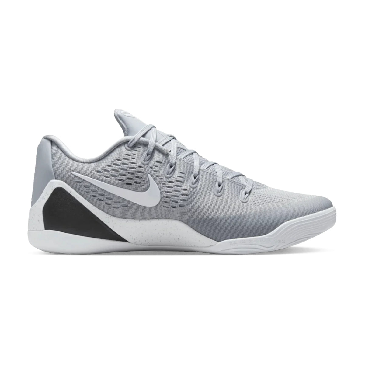 Kobe 9 Low EM Protro Wolf Grey – vista laterale interna tallone fibra di carbonio React foam1