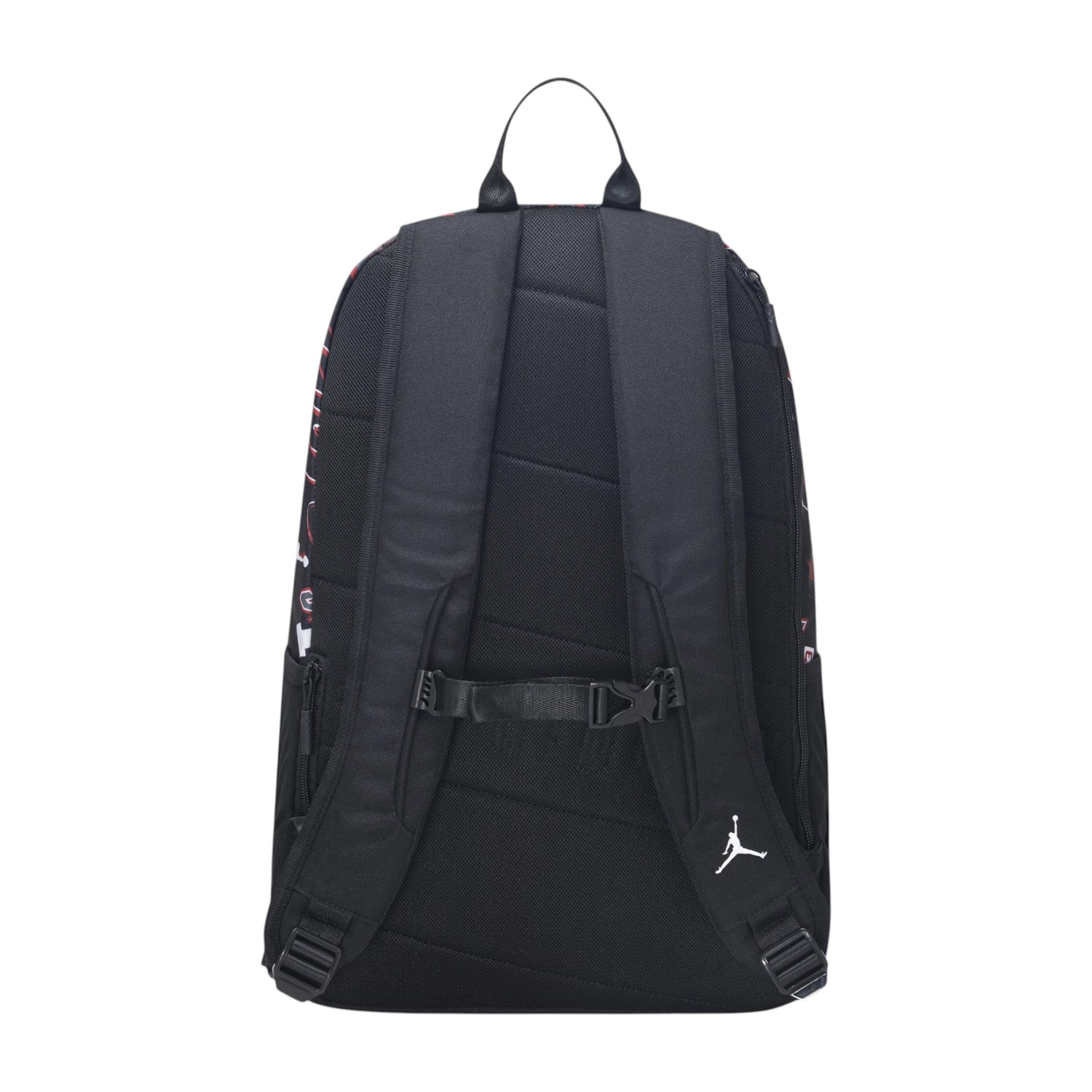 Zaino Jordan Air Patrol AOP nero multicolore, capacità 29 litri, con design vivace e dettagli distintivi di marca Jordan.