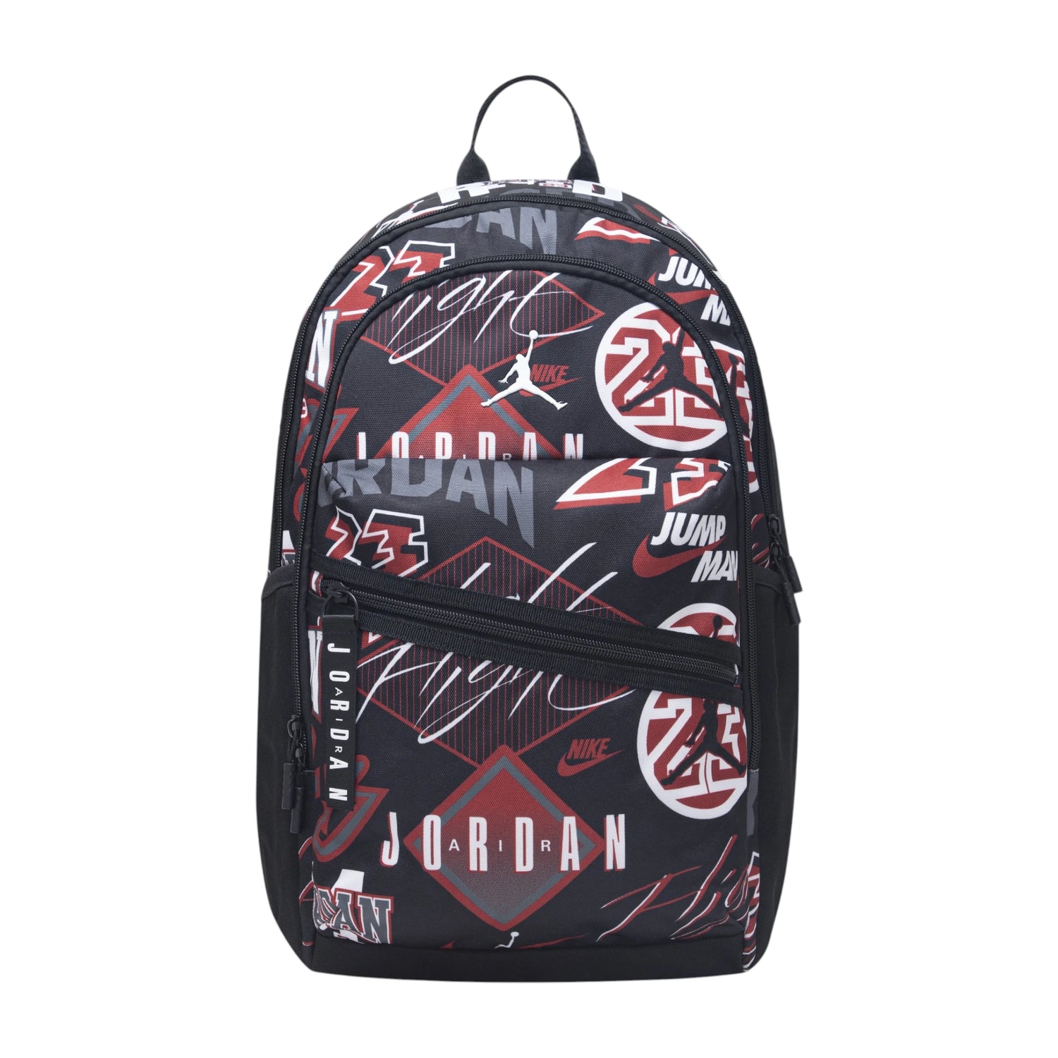 Zaino Jordan Air Patrol AOP nero multicolore, capacità 29 litri, con dettagli colorati e logo Jordan, ideale per scuola e sport