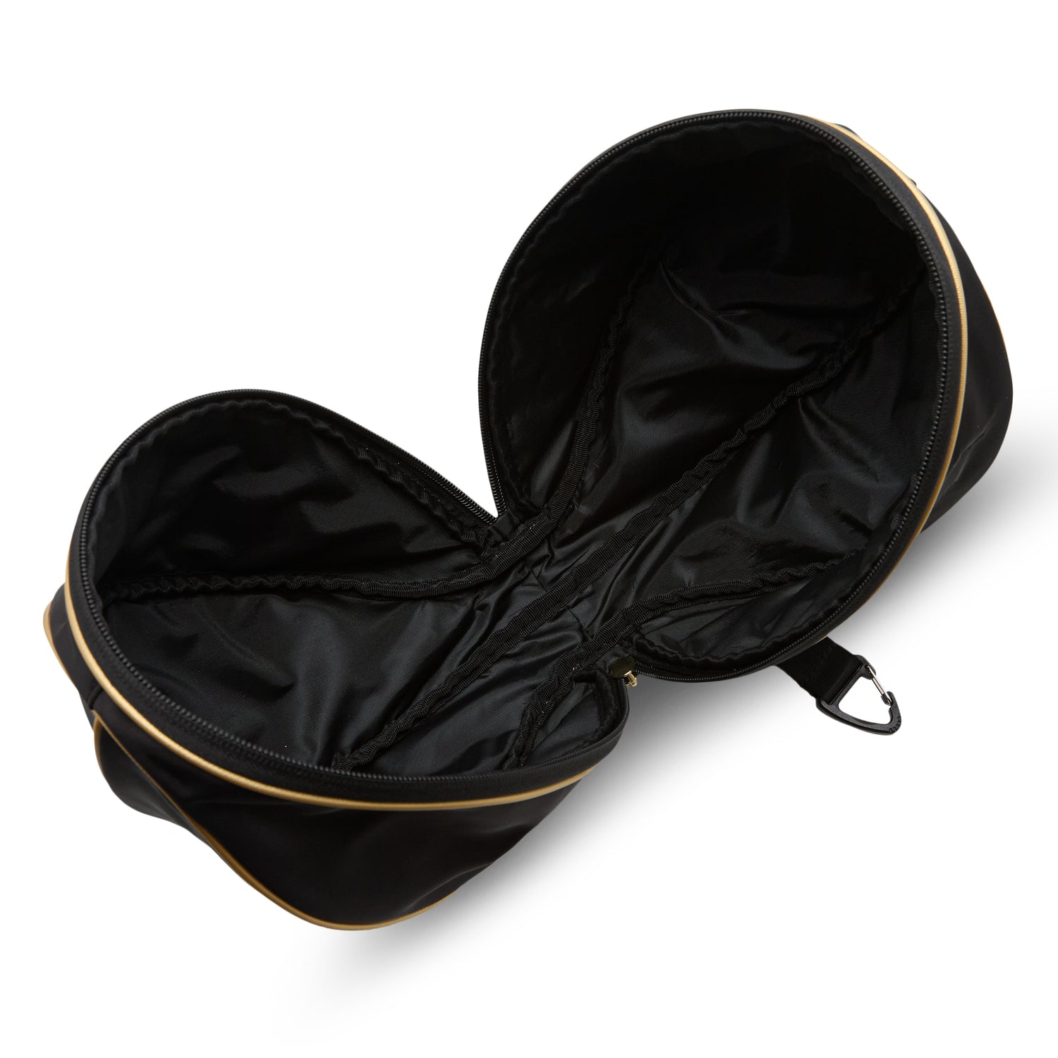 Borsa Jordan pallone nera oro – dettaglio cerniera perimetrale zip dorata