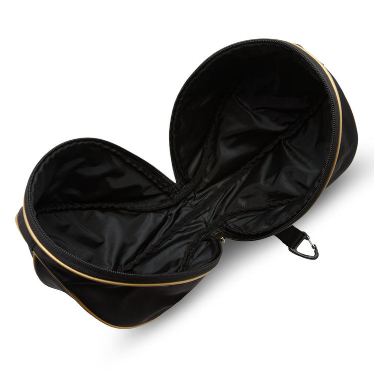 Borsa Jordan pallone nera oro – dettaglio cerniera perimetrale zip dorata