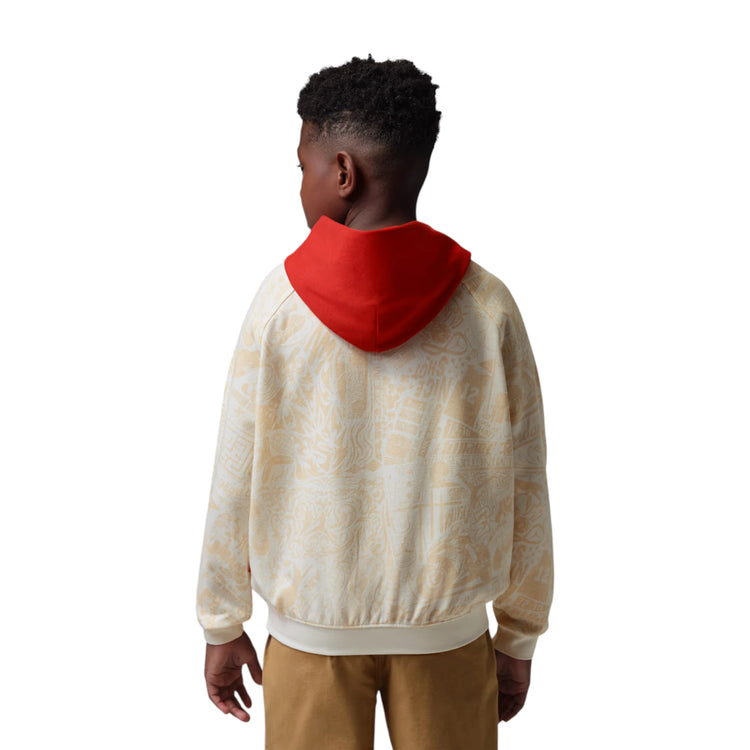 Jordan Brooklyn Fleece Jr – vista laterale spalle scese fit rilassato