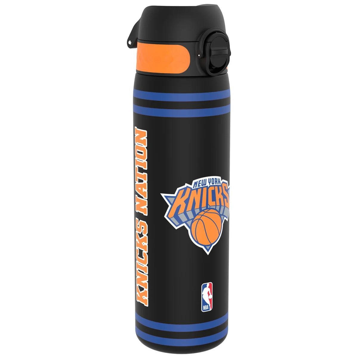Borraccia NBA ION8 New York Knicks 500ml blu arancione – vista frontale logo Knicks leakproof