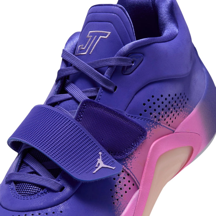 Jordan Tatum 5 Sunrise – dettaglio fascetta mediale regolabile con chiusura a strappo sopra i lacci