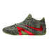 Nike Ja 4 Zombie Halloween IO7939-300 – vista laterale upper distressed Oil Green Bright Crimson Swoosh