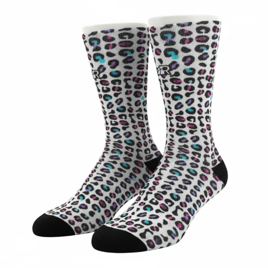 Calze da basket Rookie Basketball Crazy Socks visibili su manichino, dettagli colorati e design sportivo e originale
