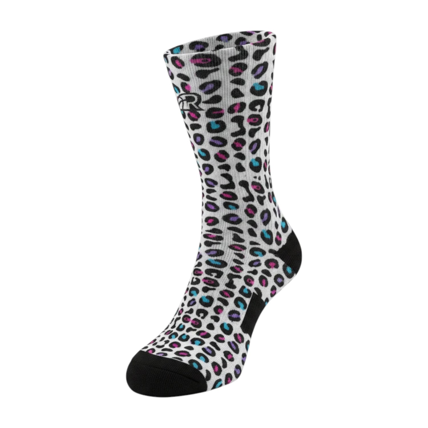 Calze da basket Rookie Basketball Crazy Socks su manichino, dettagli colorati e design sportivo, prodotto di alta qualità.