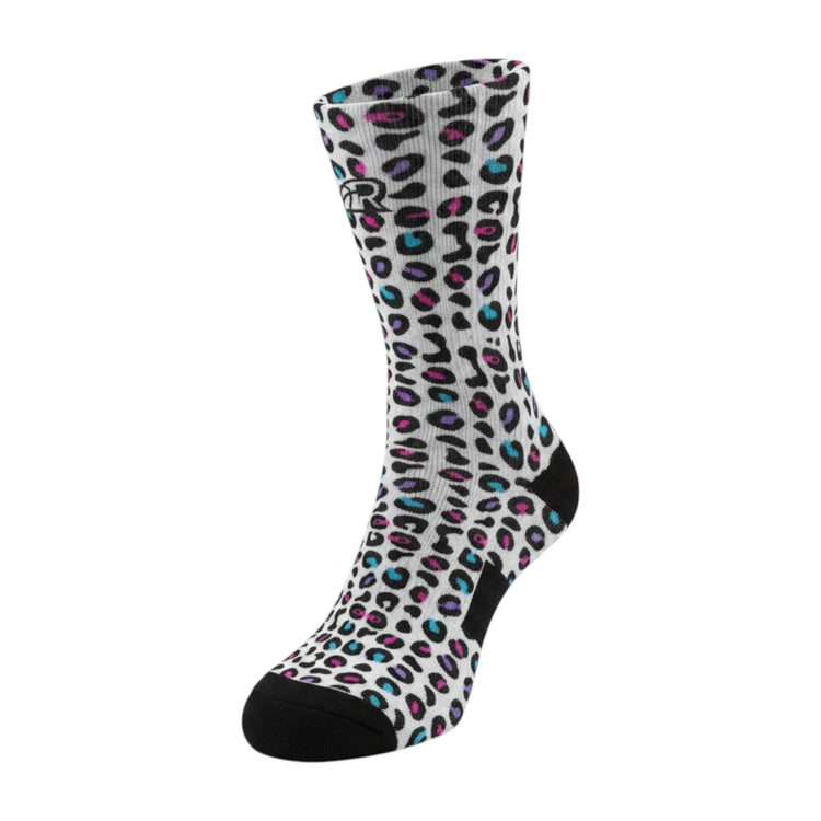 Calze da basket Rookie Basketball Crazy Socks su manichino, dettagli colorati e design sportivo, prodotto di alta qualità.