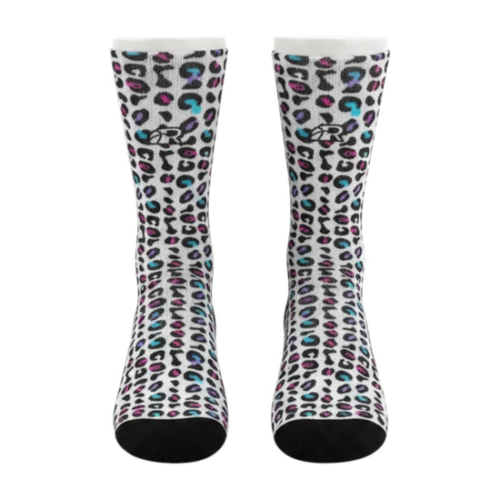 Calze da basket Rookie Basketball Crazy Socks su manichino, design colorato e sportivo, ideali per appassionati di pallacanestro.