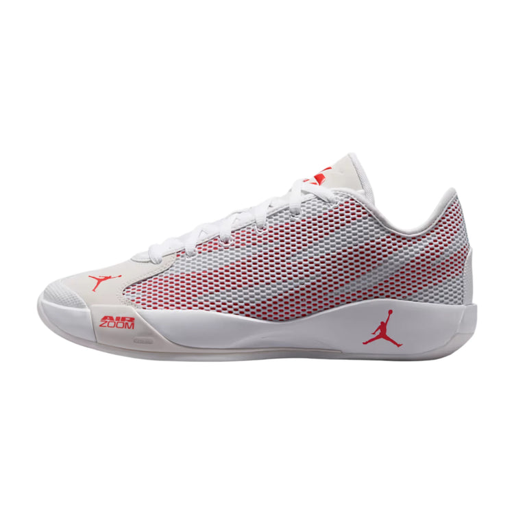 Jordan Luka 77 V2 IF1610-103 White Picante Red Swan – vista laterale esterna mesh abrasion-resistant