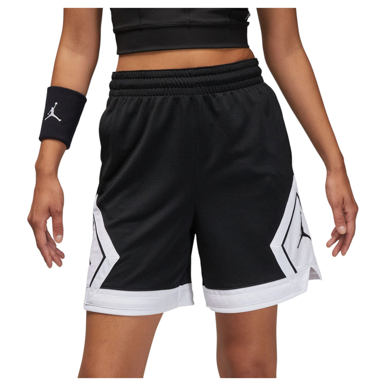 Shorts da donna Jordan Diamond Basket, pantaloncini sportivi neri con logo Jordan, adatti per basket e attività sportive.