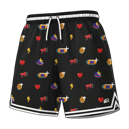 Pantaloncini da basket Rookie Basketball, shorts sportivi corti per pallacanestro, design in tessuto traspirante e comodo.