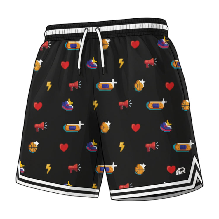 Pantaloncini da basket Rookie Basketball, shorts sportivi corti per pallacanestro, design in tessuto traspirante e comodo.