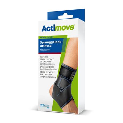 Actimove Cavigliera Criss Cross BSN0507 – vista frontale cinghie incrociate effetto taping basket