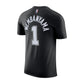 Nike NBA Wembanyama Spurs t-shirt nera – vista posteriore nome numero cotone