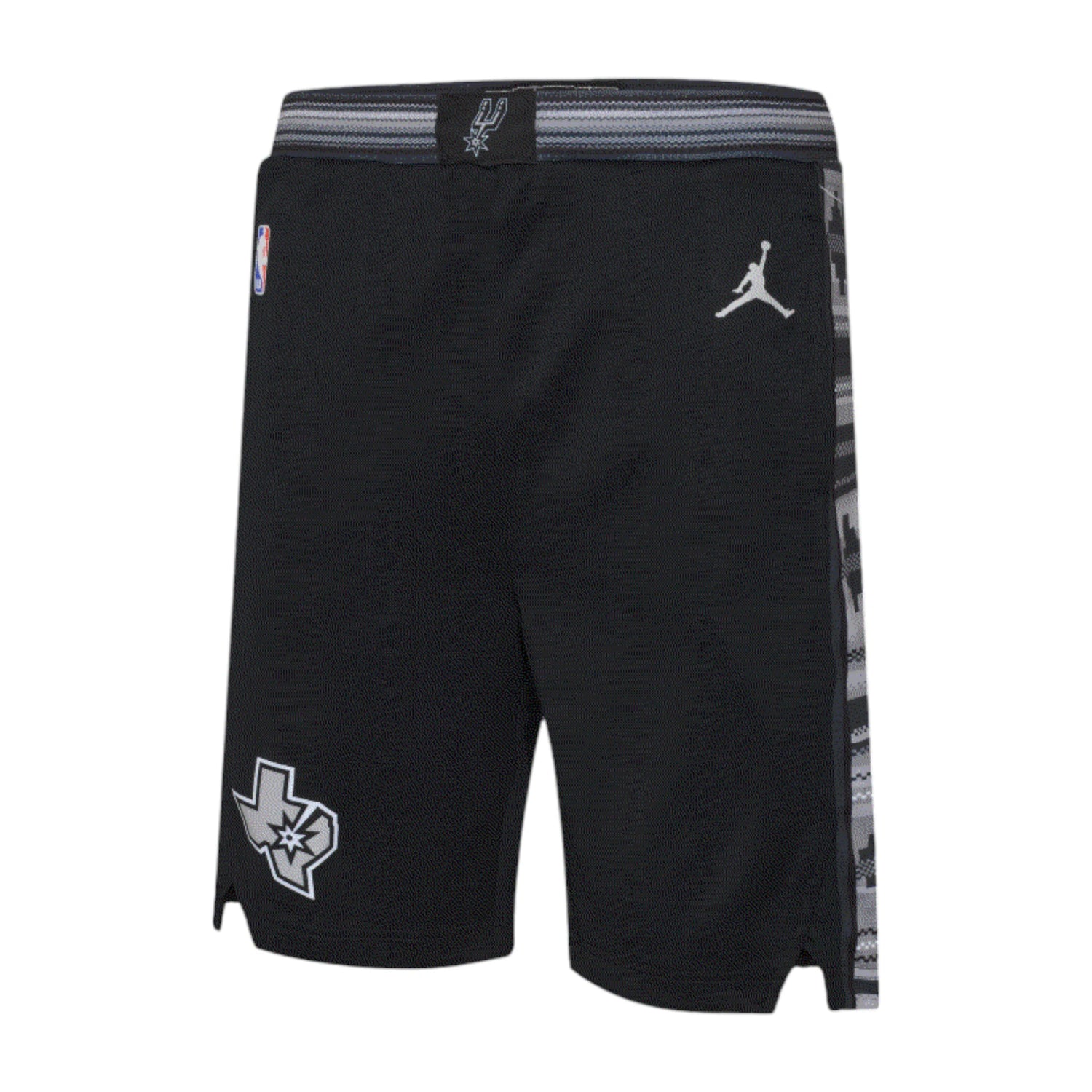 Pantaloncini NBA Kids Spurs Outerstuff, modello Wemby Wembanyama, in tessuto blu con logo dei San Antonio Spurs.