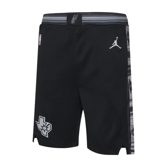 Pantaloncini NBA Kids Spurs Outerstuff, modello Wemby Wembanyama, in tessuto blu con logo dei San Antonio Spurs.