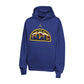 Jordan NBA Kids Nuggets blu hoodie – logo skyline Denver montagne giallo bordeaux