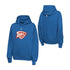 Felpa Jordan NBA Kids OKC Thunder blu NBUM THU – vista frontale logo scudo rosso Jumpman