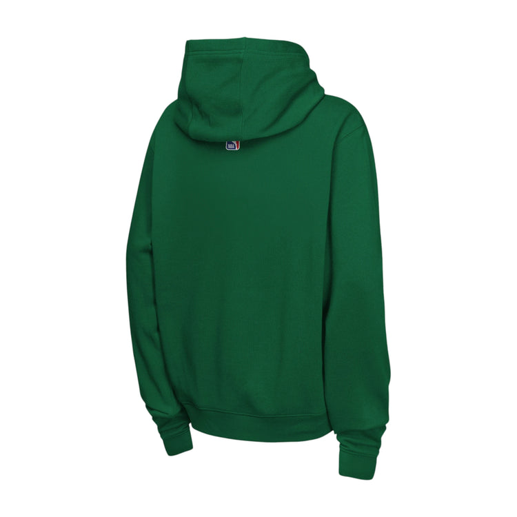 Felpa Nike Celtics Kids – vista posteriore patch NBA retro collo verde