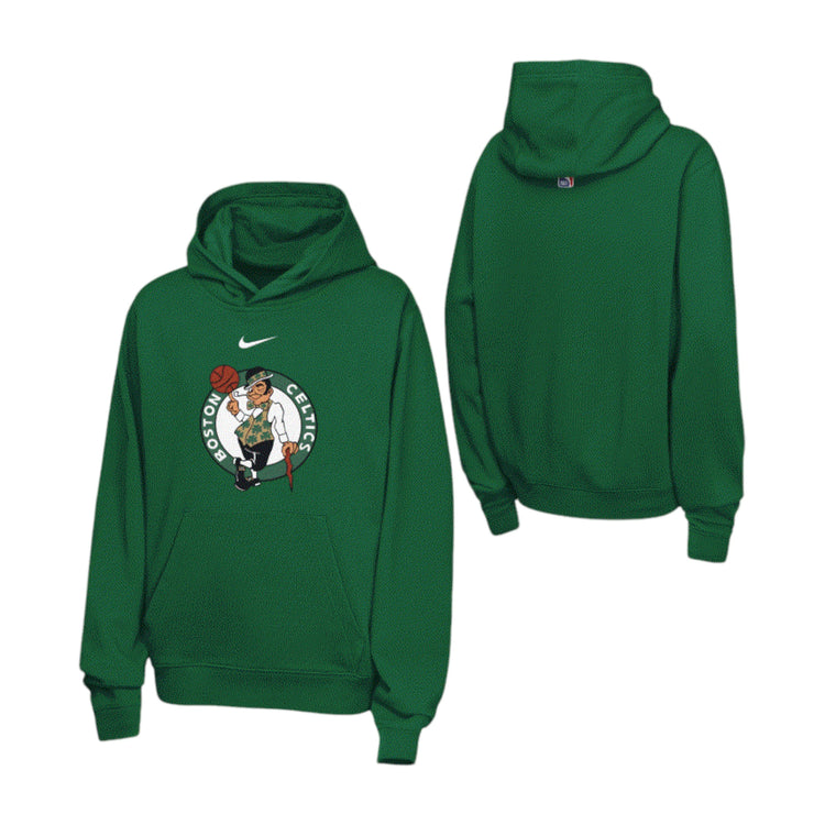 Felpa Nike NBA Kids Boston Celtics verde NBUL CEL – vista frontale logo Lucky Leprechaun Swoosh