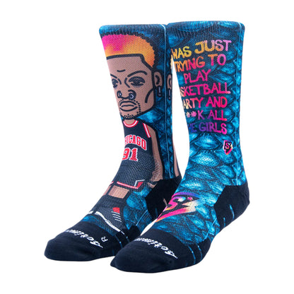 Calze sportive SCRIMMAGE Basket The Worm Crocodile con design a tema coccodrillo, morbide e resistenti, ideali per basket.
