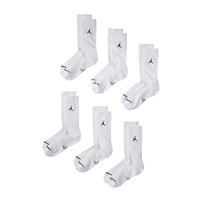 Calzini Jordan Everyday Elevated Crew – 6 Paia Bianco/Nero