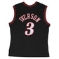 Canotta Mitchell & Ness NBA 2000 Allen Iverson Sixers, stile Swingman nera con dettagli del giocatore.