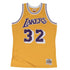 Canotta Mitchell & Ness Lakers 1984 Magic Johnson, light gold, con logo dei Los Angeles Lakers, stile Swingman, vista frontale
