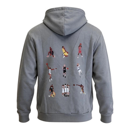 Felpa 100% cotone Iconic Moves - Grigio Ferro - vista grafica retro