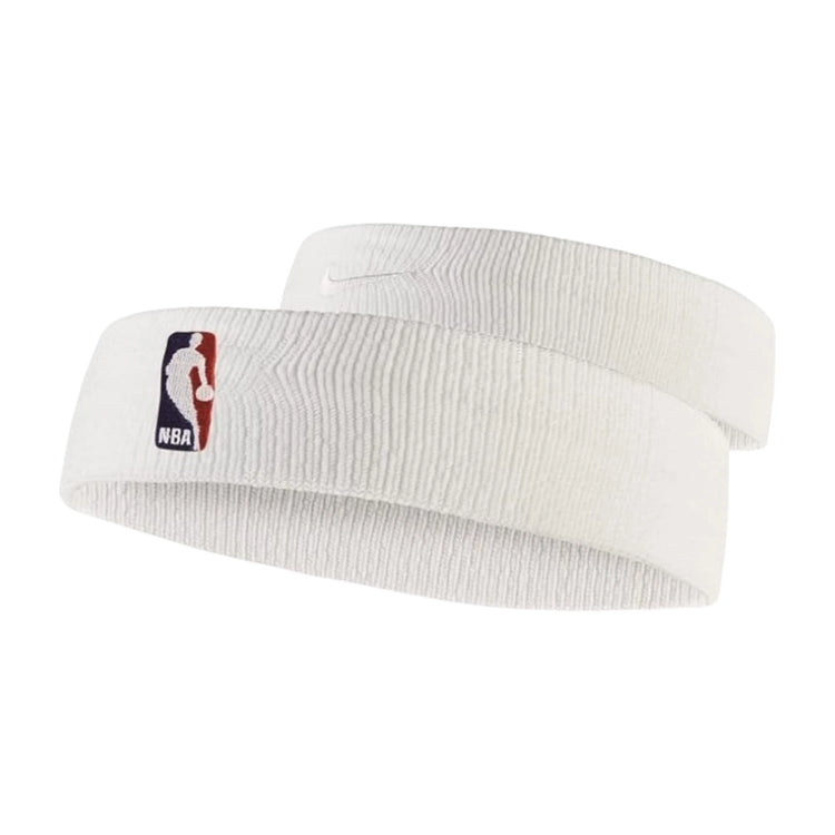 Fascia testa Nike NBA per basket, fascia elastica sportiva con logo NBA, ideale per sport e attività fisiche.