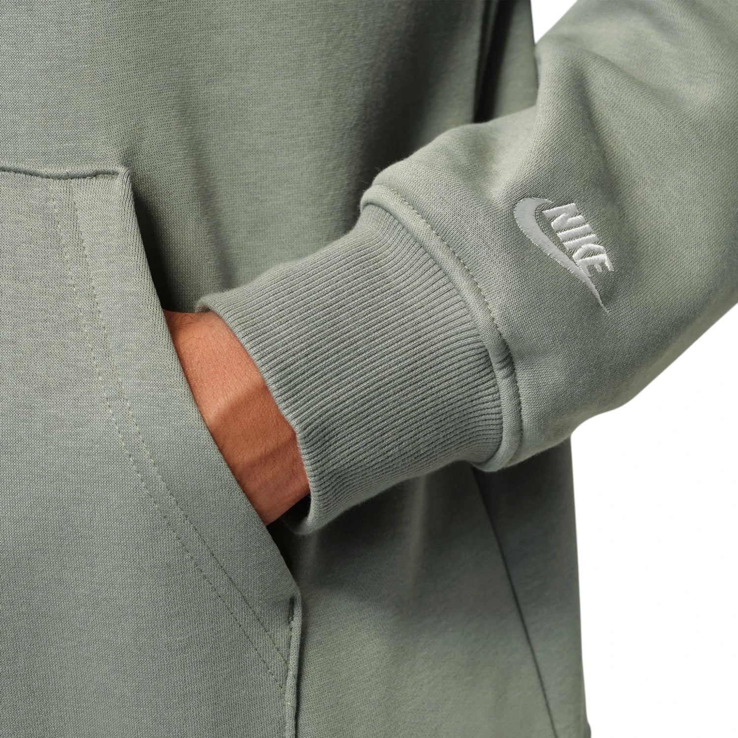 Felpa con cappuccio Nike Air Jordan Brooklyn Fleece, verde, giallo e bianco, morbida e confortevole, vista frontale.