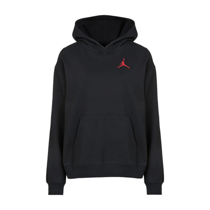Felpa con Cappuccio Donna Jordan Fleece – Black / Gym Red