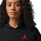 Felpa con Cappuccio Donna Jordan Fleece – Black / Gym Red