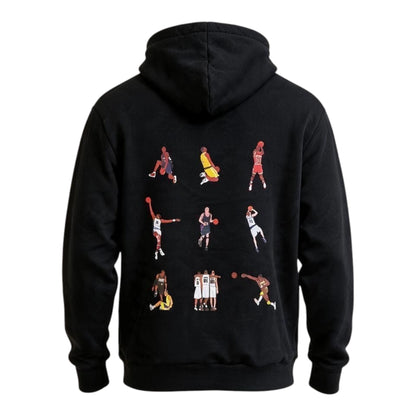 Felpa Iconic Moves Nera - Rook Basketball vista grafica sul retro