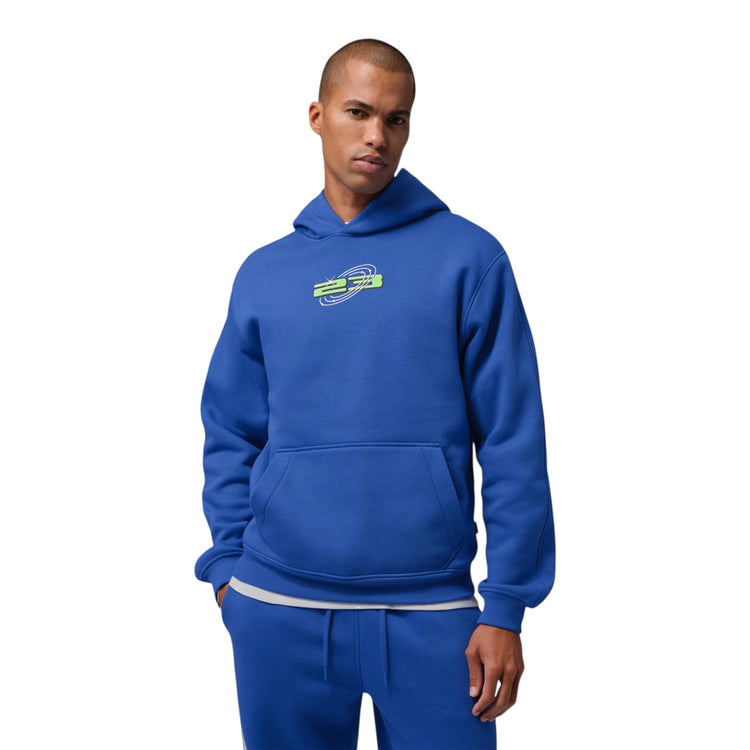 Felpa Jordan Brooklyn Space Jam Uomo Varsity Royal IX3096-497 – vista frontale blu royal fleece cappuccio