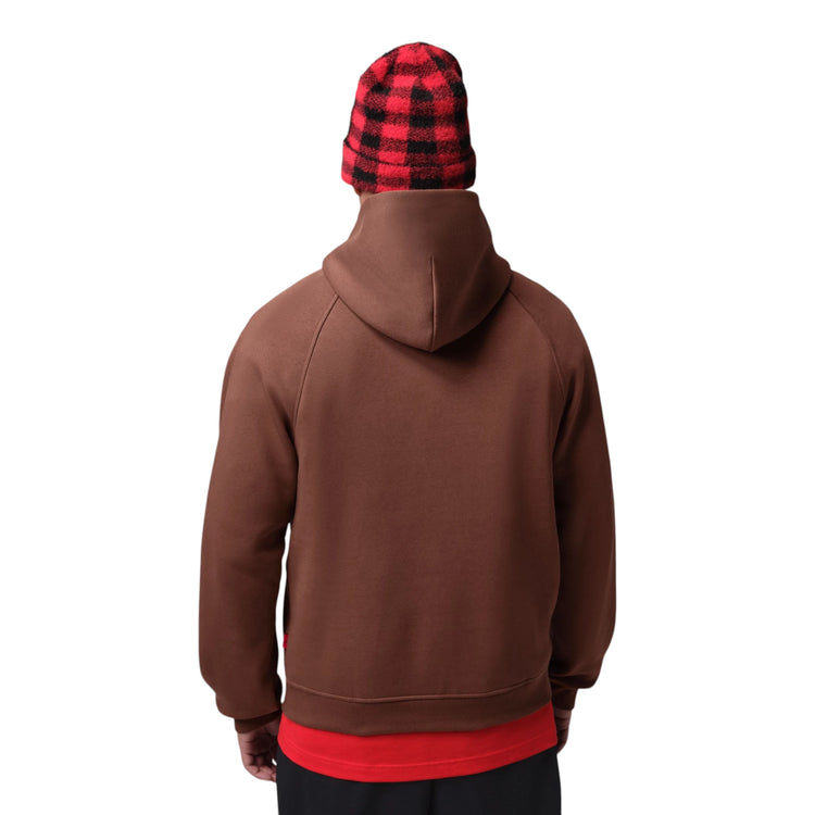 Jordan Brooklyn Pullover Hoodie Uomo marrone – vista posteriore fleece 71% cotone