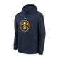NBA Club Fleece Nuggets Kids – vista frontale logo Denver blu navy fleece morbido tasca marsupio