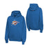 Felpa Nike NBA Kids OKC Thunder blu NBUL THU – vista frontale logo scudo OKC HD Swoosh Nike