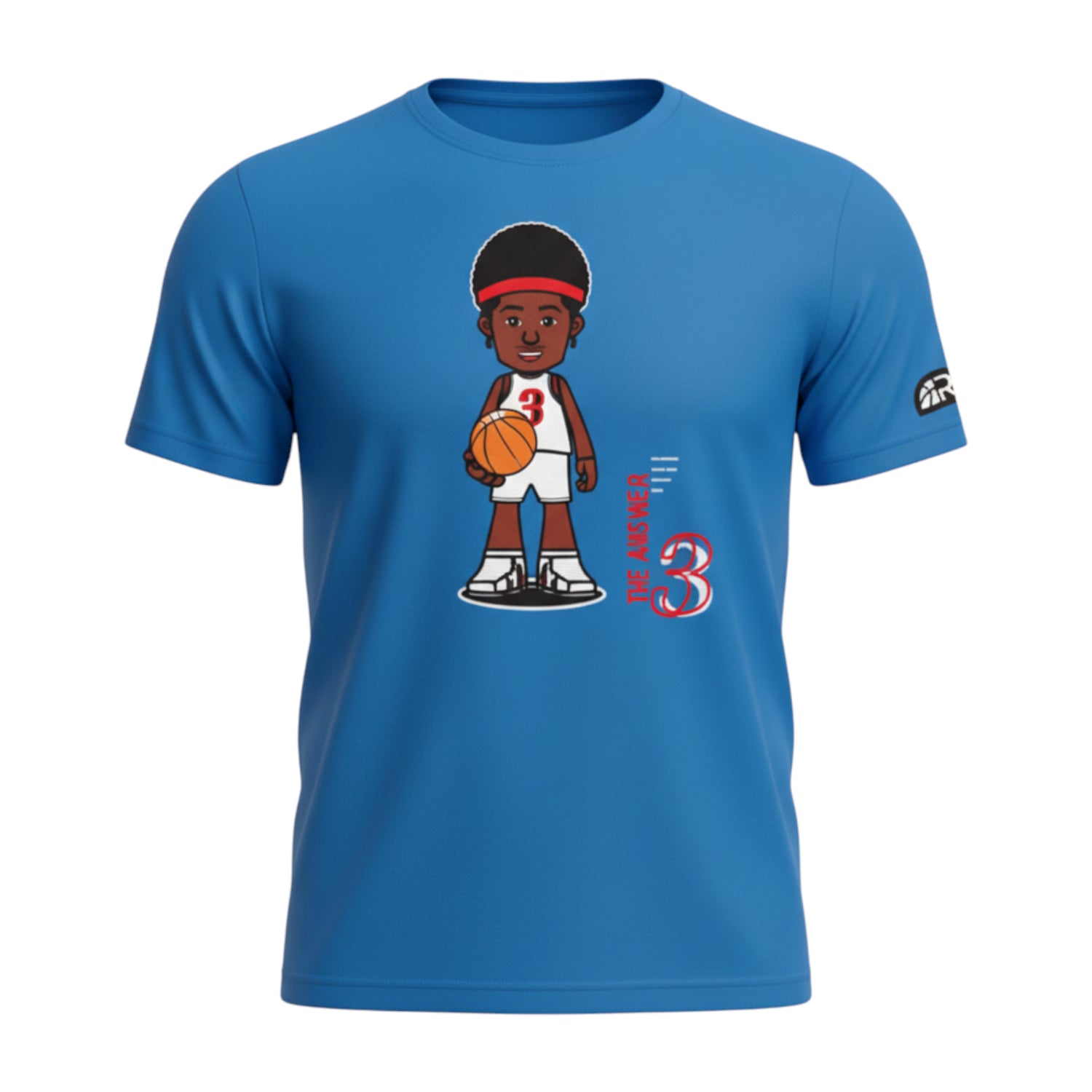 Maglietta T-SHIRT ROOKIE BASKETBALL THE ANSWER royal, in tessuto, visibile su manichino fantasma, colore blu royal.