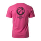Maglietta basketball rosa ROOKIE BASKETBALL su manichino fantasma, stile casual e sportivo, con logo visibile sul davanti.