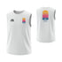 T-shirt senza maniche bianco Rookie Basketball Pigalle Sleevless su manichino ghost, stile casual e sportivo