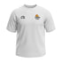 Maglietta bianca Rookie Basketball "Play the Game" su manichino ghost, dettaglio del design e del logo frontale.