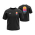 Maglietta nera PIGALLE di ROOKIE BASKETBALL su manichino fantasma, vista frontale, tessuto morbido e logo visibile.