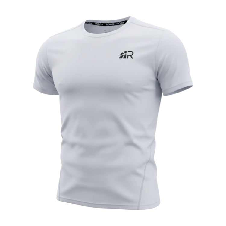 Maglietta intimo tecnico a manica corta Rookie Tech Basketball, abbigliamento di compressione bianco per riscaldamento muscolare