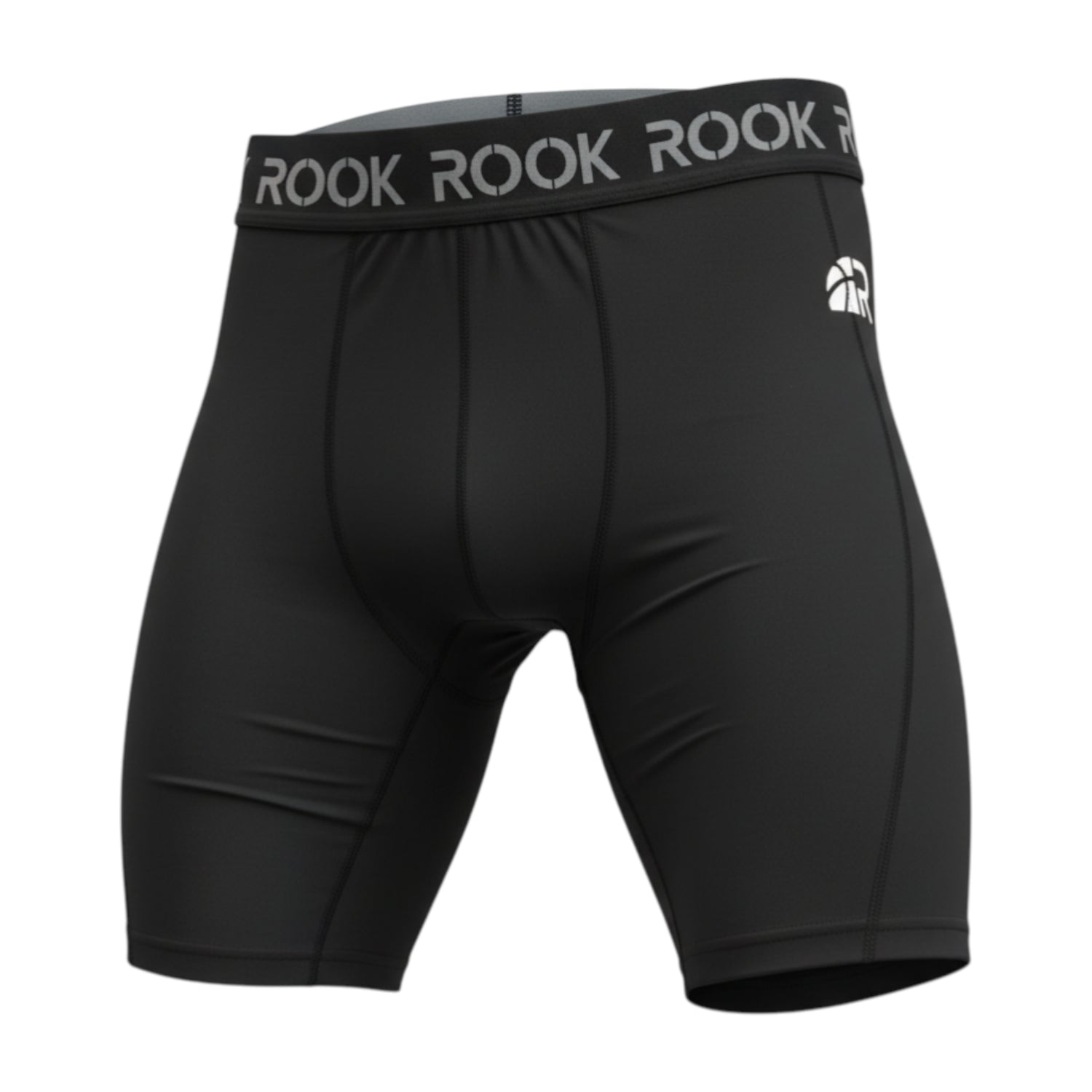 Shorts tecnici Rookie Basketball, intimo tecnico corto per riscaldamento muscolare, nero, ideale per attività sportive.