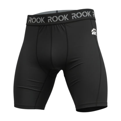 Shorts tecnici Rookie Basketball, intimo tecnico corto per riscaldamento muscolare, nero, ideale per attività sportive.